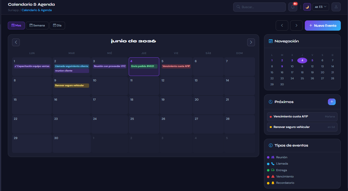 Calendario SuriApp